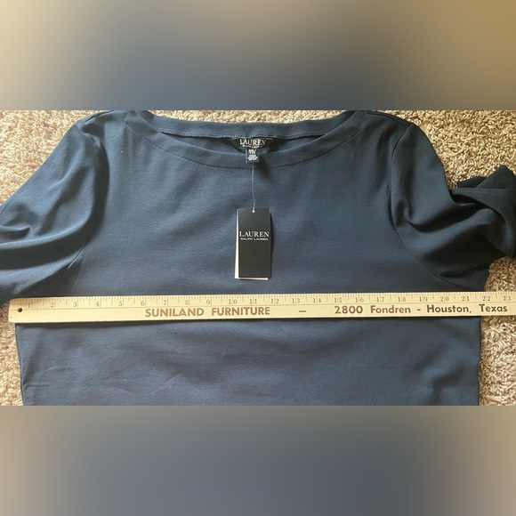 Lauren Ralph Lauren Stretch Cotton Boatneck Tee Lauren Navy Size XXL - Picture 13 of 14